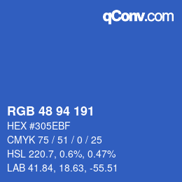 カラーコード: RGB 48 94 191 | qconv.com