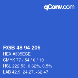 Color code: RGB 48 94 206 | qconv.com
