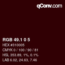 カラーコード: RGB 49.1 0 5 | qconv.com