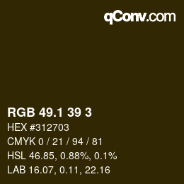 カラーコード: RGB 49.1 39 3 | qconv.com