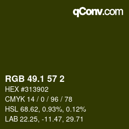 カラーコード: RGB 49.1 57 2 | qconv.com