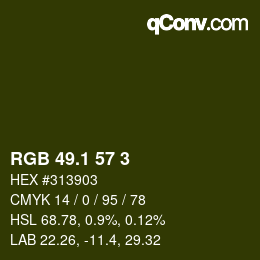 カラーコード: RGB 49.1 57 3 | qconv.com
