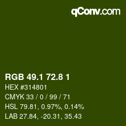 カラーコード: RGB 49.1 72.8 1 | qconv.com