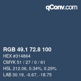 Color code: RGB 49.1 72.8 100 | qconv.com