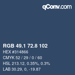 Color code: RGB 49.1 72.8 102 | qconv.com