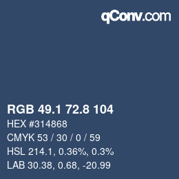 Color code: RGB 49.1 72.8 104 | qconv.com
