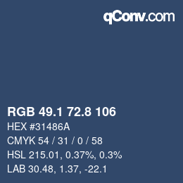 Color code: RGB 49.1 72.8 106 | qconv.com