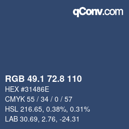 Color code: RGB 49.1 72.8 110 | qconv.com