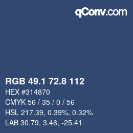 Color code: RGB 49.1 72.8 112 | qconv.com