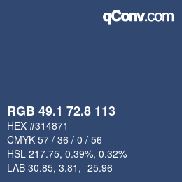 Farbcode: RGB 49.1 72.8 113 | qconv.com
