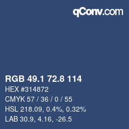 Color code: RGB 49.1 72.8 114 | qconv.com