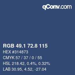 カラーコード: RGB 49.1 72.8 115 | qconv.com