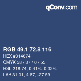 Color code: RGB 49.1 72.8 116 | qconv.com
