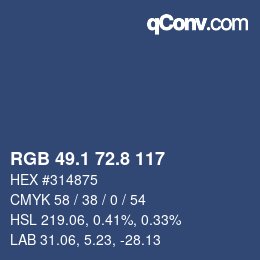 カラーコード: RGB 49.1 72.8 117 | qconv.com