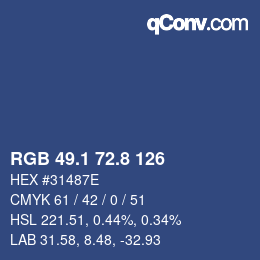 Color code: RGB 49.1 72.8 126 | qconv.com