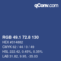 Color code: RGB 49.1 72.8 130 | qconv.com