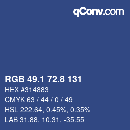 カラーコード: RGB 49.1 72.8 131 | qconv.com