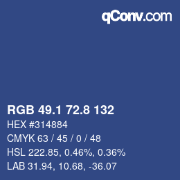 カラーコード: RGB 49.1 72.8 132 | qconv.com