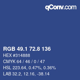 Color code: RGB 49.1 72.8 136 | qconv.com