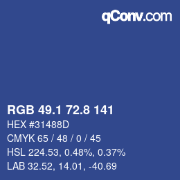Color code: RGB 49.1 72.8 141 | qconv.com