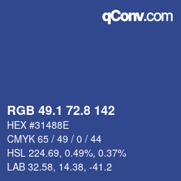 Color code: RGB 49.1 72.8 142 | qconv.com