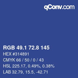 Farbcode: RGB 49.1 72.8 145 | qconv.com