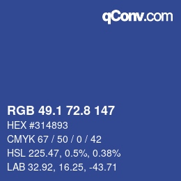 Color code: RGB 49.1 72.8 147 | qconv.com