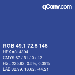 Color code: RGB 49.1 72.8 148 | qconv.com