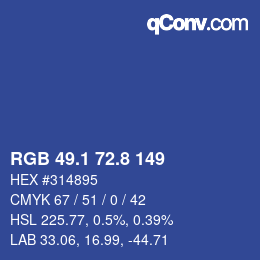 Color code: RGB 49.1 72.8 149 | qconv.com