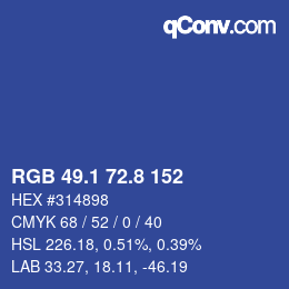 Color code: RGB 49.1 72.8 152 | qconv.com