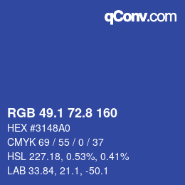 Farbcode: RGB 49.1 72.8 160 | qconv.com