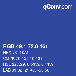 Color code: RGB 49.1 72.8 161 | qconv.com
