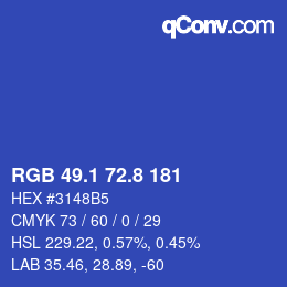 カラーコード: RGB 49.1 72.8 181 | qconv.com