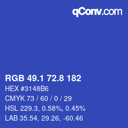 カラーコード: RGB 49.1 72.8 182 | qconv.com