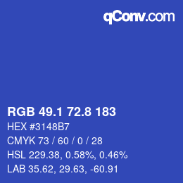 カラーコード: RGB 49.1 72.8 183 | qconv.com
