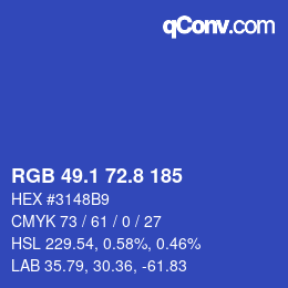 カラーコード: RGB 49.1 72.8 185 | qconv.com