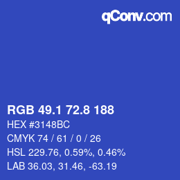 カラーコード: RGB 49.1 72.8 188 | qconv.com