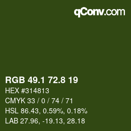 Color code: RGB 49.1 72.8 19 | qconv.com
