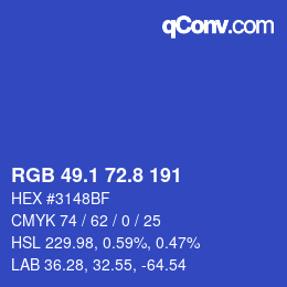 カラーコード: RGB 49.1 72.8 191 | qconv.com