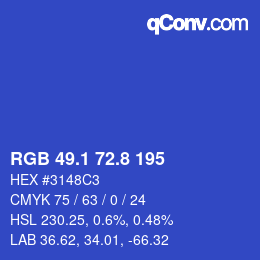 カラーコード: RGB 49.1 72.8 195 | qconv.com