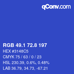 カラーコード: RGB 49.1 72.8 197 | qconv.com