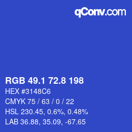 カラーコード: RGB 49.1 72.8 198 | qconv.com