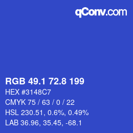 カラーコード: RGB 49.1 72.8 199 | qconv.com