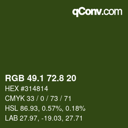 カラーコード: RGB 49.1 72.8 20 | qconv.com