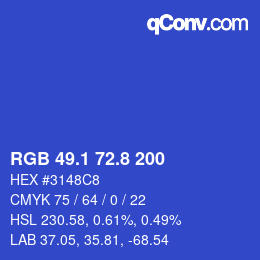 カラーコード: RGB 49.1 72.8 200 | qconv.com