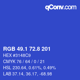 カラーコード: RGB 49.1 72.8 201 | qconv.com