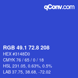 カラーコード: RGB 49.1 72.8 208 | qconv.com