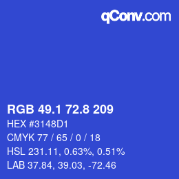 カラーコード: RGB 49.1 72.8 209 | qconv.com