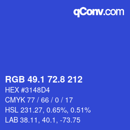 カラーコード: RGB 49.1 72.8 212 | qconv.com