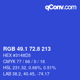カラーコード: RGB 49.1 72.8 213 | qconv.com